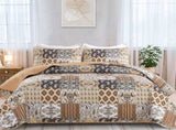 Enchanting Lace boho green Quilted 3 Pc Bedspread & Pillow Cover Set V745-MAC081017Q13U