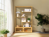 6 Tiers Freestanding Bamboo Storage Shelf High & Low Shelf Bookshelf Plant Stand V767-JJ-ZZ1623