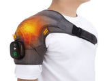 Gray Rechargeable Heated Shoulder Massager with LED Display - Adjustable Compression Wrap for Pain V888-ELOSUNG15100