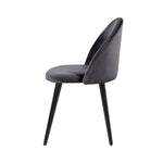 Artiss Dining Chairs Set of 2 Velvet Solid Curved Dark Grey MO-DIN-02-VEL-BKX2