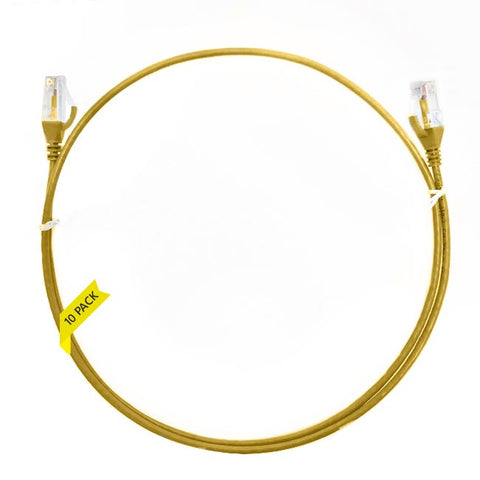 0.5m CAT6 Ultra Thin LSZH Ethernet Network Cable  10 Pack Yellow 004.004.6002.10PACK