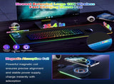 Wireless Charging Mouse Pad 15W RGB Gaming Mousepad Waterproof Desk Mat with Phone Holder V1079-MOUSRPADBLUE