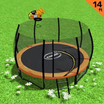 Kahuna 14 ft Springless Trampoline with Basketball Set TRM-KAH-ELA-14D-BB