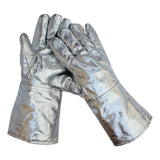 2 Pairs Welding Gloves High Temperature Aluminum Foil Heat Resistant Feature for Industrial Furnace V1370-AZ4-17502