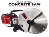 75CC Petrol Demolition Saw Concrete Cut Off Wet Demo Cutter Road Brick 350MM V379-CUTOFSAW05