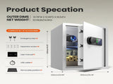 Wendlon White Touch Screen Safe Boxwith Electronic password, Backlit Keypad, LED Light, Anti-Rust & V1411-AU000042EW