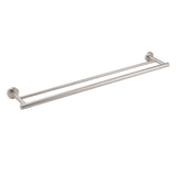 Brushed Nickel 750mm Double Towel Rack Rail Holder Round Hanger Bar Wall Mounted V1233-6900376BS