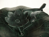 Lotus bird bath Dark Green V231-CR-802-DARK-GREEN