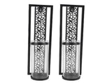 2pcs Wall Candle Holder Vintage Hollowed Candle Holder Metal Wall Art with Glass Cover for Home V1294-YM0901-3115250079012