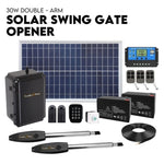 Double Swing Gate Opener Automatic Full Solar Power Kit Remote Control V379-DBLESOLARSET05