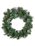 Christabelle 61cm Christmas Wreath Bayville Pine with LED Lights Front Door Decoration Ornament 112_NATBV61