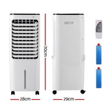Devanti 12L Evaporative Air Cooler Conditioner EAC-C-RC-19R-WH