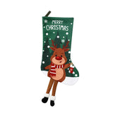 Festive Holiday Home Decoration Set - White Knitted Christmas Tree Skirt & Reindeer Stocking Combo V888-ELOSUNG54468