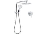 WELS Twin Shower Set 8" Rain Head 3 Modes Handheld Diverter Gooseneck Wall Arm Mixer V1233-A703ROHR003M4CKSR108KRD201CR