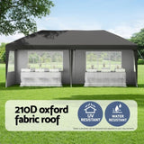 Instahut Gazebo 3x6m Pop Up Marquee Wedding Party Outdoor Camping Canopy Grey GAZEBO-WED-3X6-POP-4W-GY