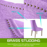 2X French Provincial Dining Chair Oak Leg AMOUR VIOLET V274-FT-FC8443-VT