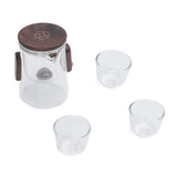 Glass Teapot with Strainer 330ml Magnetic Filtration Pot Water Separation Glass Teapot with 3 Cups V1294-YM0901-3118250017911