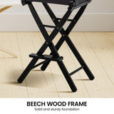 Sarantino Black Tall Directors Chair Beech Wood Frame with Canvas Seat WDC-JOY-BK