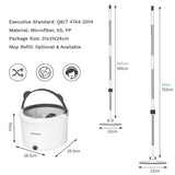 Premium Microfiber Round Mop Bucket Set w/ Clean & Dirty Water Separation 360 Degree - White V563-75256