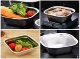 Stainless Steel Dish Pans Plated Silver Multifunctional Kitchen Basins 2Pcs V1370-AZ4-15321