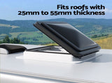 Weisshorn Caravan Roof Vent Hatch RV Skylight Motorhome Camper 350x350mm Black CARAVAN-VENT-B-42X42X12-MESH-BK