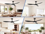 Devanti 52'' Ceiling Fan DC Motor w/Light w/Remote - Black CF-B-52-310B-BK