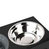 PaWz Elevated Dog Bowls 2 Stainless Steel Bowls and 1 Slow Feeder Bowl PT1282