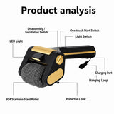 Bristle-Free Motorized BBQ Grill Brush, 350RPM Cordless Rechargeable Electric Grill Cleaner with LED V1243-V1188-GOLD-001