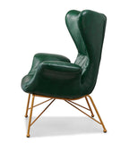 Vintage Butterfly Armchair with Gold Steel Legs Green V541-LKS-GREENPU