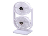 Dual Head Desk Fan USB Rechargeable 3 Speed Portable Electric Floor Fan for Home Office Dorm Travel V1294-YM0901-3113260000711