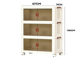 Foldable Storage Cabinet Stackable Bins Household Plastic Closet Multi-purpose Organizer Doors and V985-STORAGEBOXES