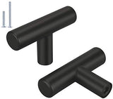 (50 Pack) Cabinet Knob Black Stainless Steel Drawer Knobs - HD201BK Matte Black Kitchen Cabinet V1259-DP01-A-2355
