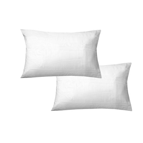 600TC Pair of Narrow Self Striped Standard Pillowcases White V442-GHT-PILLOWC-600TCNARROWSTRIPE-WHITE-ST