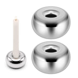 2 Pack Pebble Shape Candlestick Holder, Stable Base Design, Excellent Present Choice, for Dining V1366-AZ2-W-15525