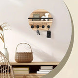 Handcrafted wooden wall organizer with partitioned storagend multifunctional use, easily creating V1232-QBZWJ-XYL-003