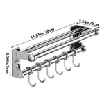 Kitchen Utensil Hooks, Kitchen Rail Kitchen Utensils Rack, No Drilling Adhesive Stainless Steel V1192-AZ-W-29666