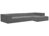 Sarantino Novi 3-Seater Modular Sofa with Ottoman in Grey Non-Slip Bottom Lounge SOFA-MLM-232-GY