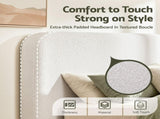 Artiss Queen Headboard for Bed Frame Boucle Fabric No-Assembly Vacuum Compressed Soft Backrest with BED-FOAM-HEAD-SOLIS-Q-WH