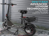 VALK Electric Scooter with Seat, Disc brakes, 12" Tyres, AU Compliant, for Adults, Teens, Commuter, V219-TRNESCVAM3KA