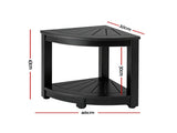 Gardeon Outdoor Coffee Side Table HDPE Desk Corner Shower Stool Bench Seat with Storage Shelf Black FF-BEACH-DESK-HECOR-BK