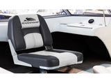 Seamanship 2X Folding Boat Seats Marine Seat Swivel Low Back 10cm Padding Grey BS-86520-5-GR