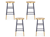 Artiss 4x Bar Stools Metal Gold Navy BA-U-5005-NAGDX4