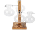 Innovative Hydroponic Vase with Wooden Stand Transparent Desktop Flower Vase for Home V1294-YM0714-3111210271911