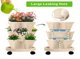Purple 3-Tier Stackable Strawberry & Vegetable Planter with Mobile Wheel Tray - Space-Saving V888-ELOSUNG42023