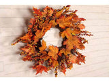 Maple Leaf Wreath Door Hanging Thanksgiving Wreath Halloween Vine Ornament V1294-YM0717-10173593