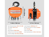 Hand Chain Hoist, 3 Ton Capacity, Manual Chain Block with Upgrade G80 Galvanized Chain, 6 m Lifting V952-SJSLHL3T20FTM28SX001V0