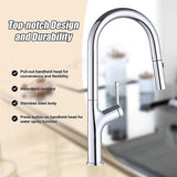 Kitchen Laundry Bathroom Basin Sink Pull Out Mixer Tap Faucet in Chrome V63-847981