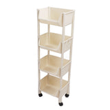 Movable Vertical Shelf PP Essy To Install Save Space Slide Out Utility Cart for Office Bathroom 4 V1294-YM0901-3112230056614