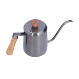 600ml Stainless Steel Manual Coffee Pot Long Narrow Spout Pour Over Kettle with Wooden HandleGray V1294-YM0710-3118210281011