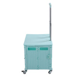 Collapsible Utility Rolling Crate Swivel Casters PP Strong with Telescopic Handle Lid Storage V1294-YM0901-3117230195713